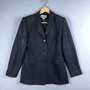 Casual Corner Collectibles Mid Length Blazer Coat Womens 4 Single Breasted Black